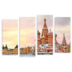 Модульная картина на холсте "Храм Василия Блаженного" 150x101 см Modulka.Ru