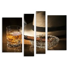 Модульная картина на холсте "Дым сигарет" 170x131 см Modulka.Ru