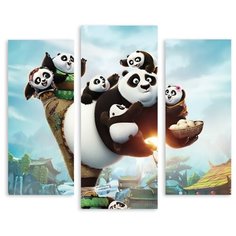 Модульная картина на холсте "Сешные панды" 120x105 см Modulka.Ru