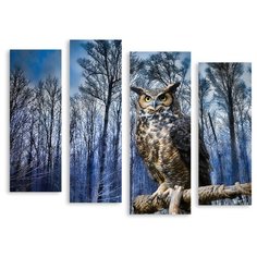 Модульная картина на холсте "Мудрая сова" 150x120 см Modulka.Ru
