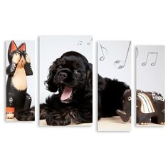 Модульная картина на холсте "Кокер спаниель" 150x99 см Modulka.Ru