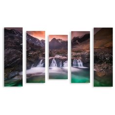 Модульная картина на холсте "Горный водопад" 150x95 см Modulka.Ru