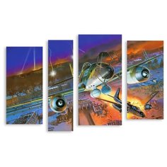 Модульная картина на холсте "Самолёт" 150x102 см Modulka.Ru