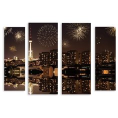 Модульная картина на холсте "Салют" 170x121 см Modulka.Ru