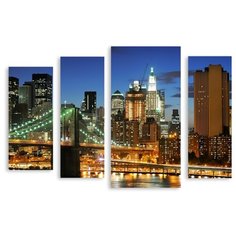 Модульная картина на холсте "Бруклинский мост" 150x105 см Modulka.Ru