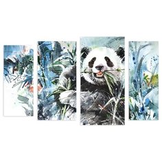 Модульная картина на холсте "Забавная панда" 120x75 см Modulka.Ru