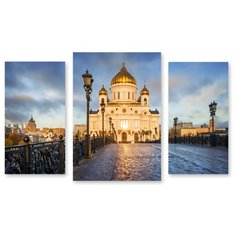Модульная картина на холсте "Храм Христа Спасителя" 120x74 см Modulka.Ru