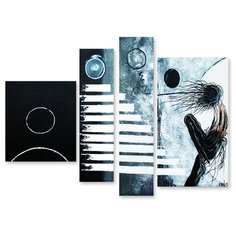 Модульная картина на холсте "Девушка иллюзия" 90x68 см Modulka.Ru