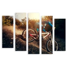 Модульная картина на холсте "Велогонка" 120x89 см Modulka.Ru