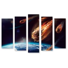 Модульная картина на холсте "Метеориты" 170x114 см Modulka.Ru