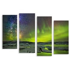 Модульная картина на холсте "Северное сияние" 170x119 см Modulka.Ru