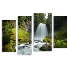Модульная картина на холсте "Водопад" 90x65 см Modulka.Ru