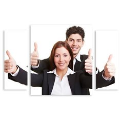 Модульная картина на холсте "Удачная сделка" 120x78 см Modulka.Ru