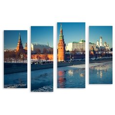 Модульная картина на холсте "Весенняя Москва" 90x64 см Modulka.Ru
