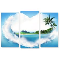 Модульная картина на холсте "Остров любви" 150x105 см Modulka.Ru