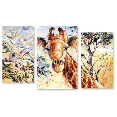 Модульная картина на холсте "Жираф" 150x91 см Modulka.Ru