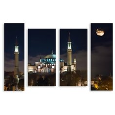 Модульная картина на холсте "Ночной Стамбул" 150x104 см Modulka.Ru