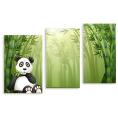 Модульная картина на холсте "Удивленная панда" 150x100 см Modulka.Ru
