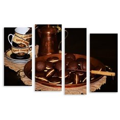 Модульная картина на холсте "Кофейное настроение" 90x60 см Modulka.Ru