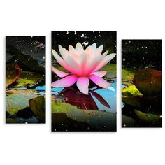 Модульная картина на холсте "Сказочный лотос" 170x117 см Modulka.Ru
