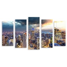 Модульная картина на холсте "Ночной Манхеттен" 120x69 см Modulka.Ru