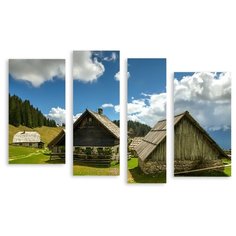 Модульная картина на холсте "Деревенский пейзаж" 120x80 см Modulka.Ru