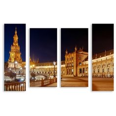 Модульная картина на холсте "Ночная Испания" 90x62 см Modulka.Ru