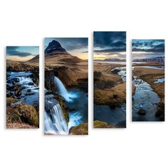 Модульная картина на холсте "Вулканические водопады" 170x123 см Modulka.Ru