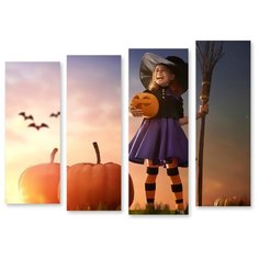 Модульная картина на холсте "Ведьмочка" 120x89 см Modulka.Ru