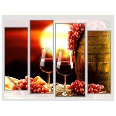Модульная картина на холсте "Вино из бочки" 150x115 см Modulka.Ru