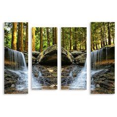 Модульная картина на холсте "Водопад черепаха" 150x108 см Modulka.Ru