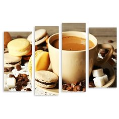 Модульная картина на холсте "Кофе с макарунами" 90x63 см Modulka.Ru