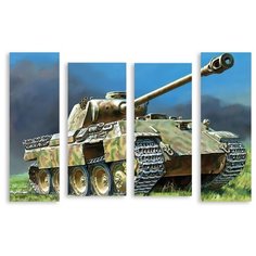 Модульная картина на холсте "Танк" 150x103 см Modulka.Ru