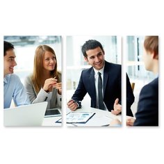 Модульная картина на холсте "Совещание" 150x93 см Modulka.Ru