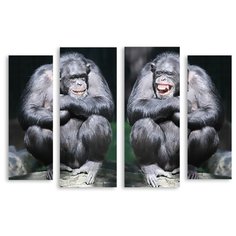 Модульная картина на холсте "Гориллы" 150x104 см Modulka.Ru