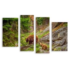 Модульная картина на холсте "Медведи" 170x111 см Modulka.Ru