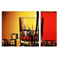 Модульная картина на холсте "Виски со льдом" 120x80 см Modulka.Ru