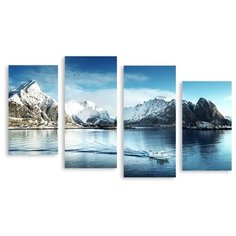 Модульная картина на холсте "Зимние горы" 120x72 см Modulka.Ru