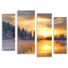 Модульная картина на холсте "В зимнем лесу" 170x137 см Modulka.Ru