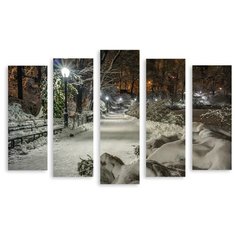Модульная картина на холсте "Заснеженный парк" 120x81 см Modulka.Ru