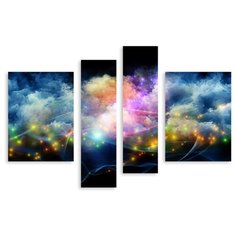 Модульная картина на холсте "Цветные облака" 150x104 см Modulka.Ru