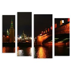 Модульная картина на холсте "Ночная Москва" 90x68 см Modulka.Ru