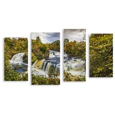 Модульная картина на холсте "Водопады" 150x85 см Modulka.Ru