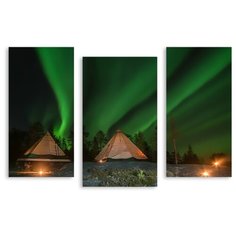 Модульная картина на холсте "Северное сияние" 90x61 см Modulka.Ru