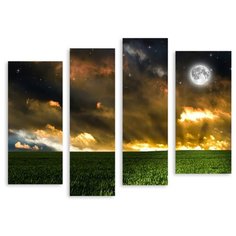 Модульная картина на холсте "Ночь" 150x117 см Modulka.Ru