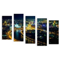 Модульная картина на холсте "Ночная Москва" 170x112 см Modulka.Ru