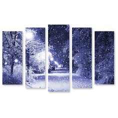 Модульная картина на холсте "Заснеженный парк" 120x79 см Modulka.Ru