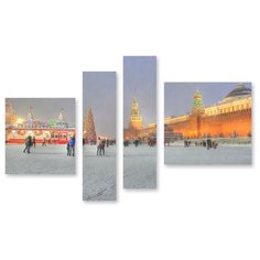 Модульная картина на холсте "Новогодняя Москва" 90x58 см Modulka.Ru