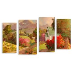 Модульная картина на холсте "Деревенские краски" 150x92 см Modulka.Ru
