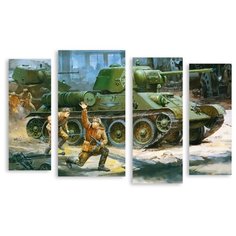 Модульная картина на холсте "Танк" 150x98 см Modulka.Ru